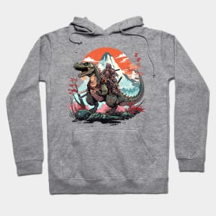 dinosaur and samurai Hoodie